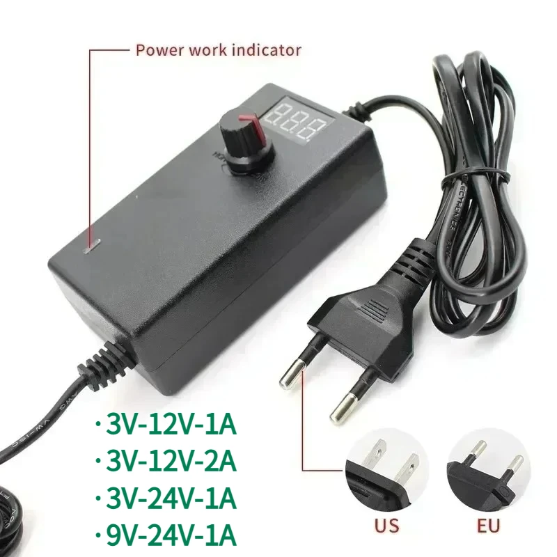 3 V-12 V 3 V-24 V 9 V-24 V Universal แหล่งจ่ายไฟอะแดปเตอร์ 1A 2A AC To DC อะแดปเตอร์ปรับแสง Transformer สําหรับกล้องวงจรปิด LED Strip 1
