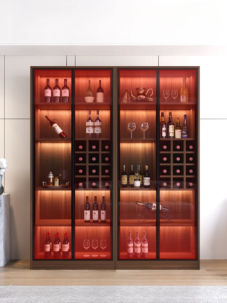 

Light Luxury Wine Cabinet Simple Wall Living Room Glass Door Display Cabinet Home Storage Locker