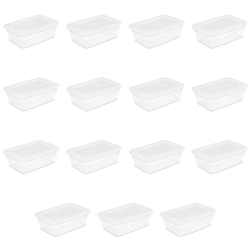 

12 Qt. Storage Box Plastic, White, Set of 15