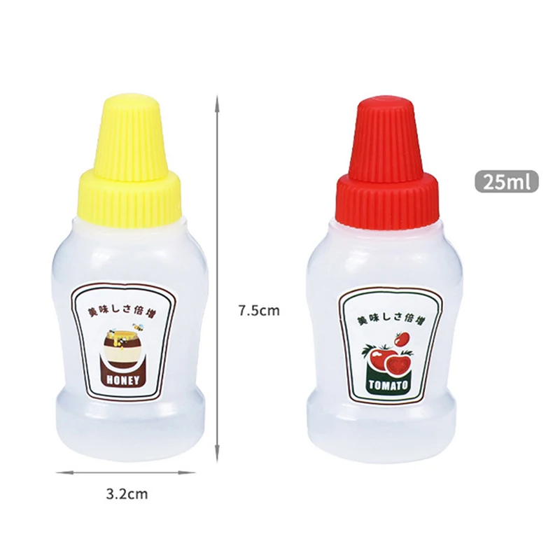 2Pcs Mini Seasoning Sauce Bottle Portable Tomato Ketchup Salad Dressing Container For Bento Lunch Box Kitchen Accessories