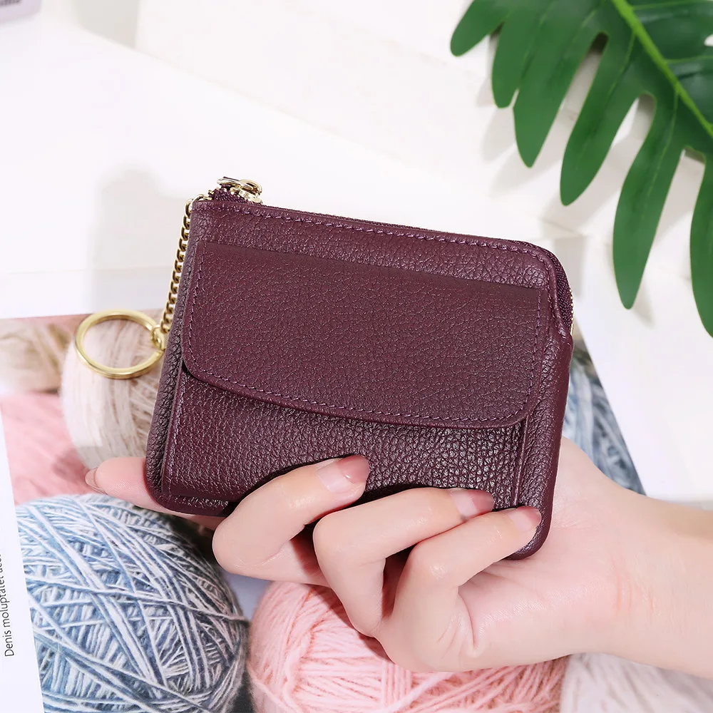 Women Mini Wallet Short Wallets Purses Zipper Leather Coin Purse Keychain Coins Pocket Bag coin purse women wallet card wallet coin wallet change bag card holders