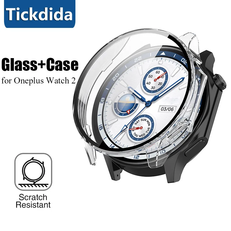 Custodia In Vetro Temperato + Per Oneplus Watch 2 Cover Per Paraurti Con Cornice Protettiva Per Schermo Per Oneplus Watch 2 Case