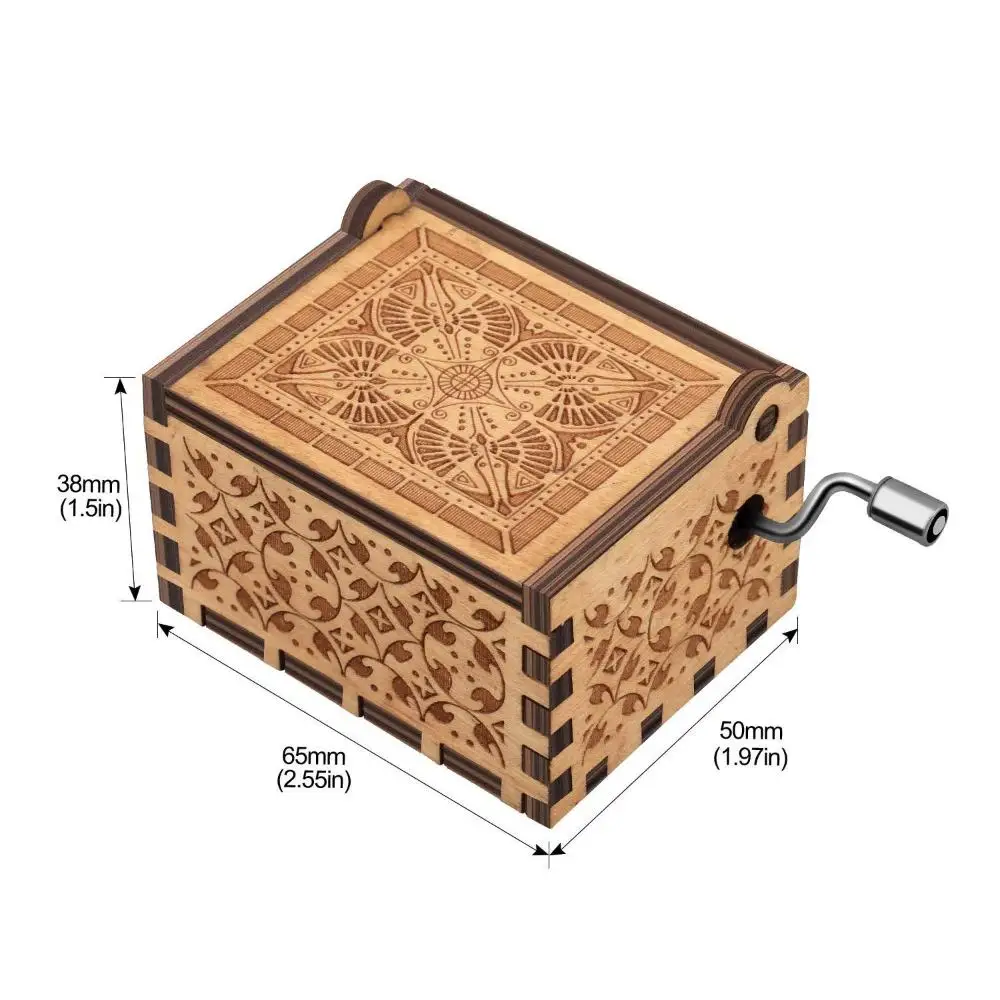 1PCS Wooden Music Box Personalized Music Box Hand-Cranked Antique Music Box Gifts For Wife Home Decoration 5