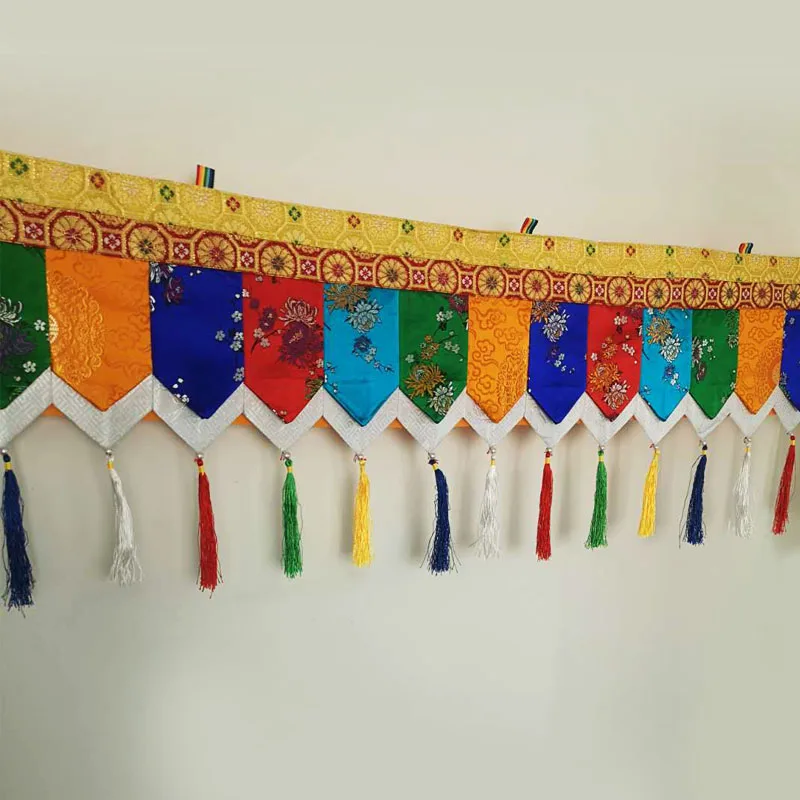 Tibetan Wall Pendant Drapery Chinese Background Buddha Hall Decoration Surrounding Ceiling Textile