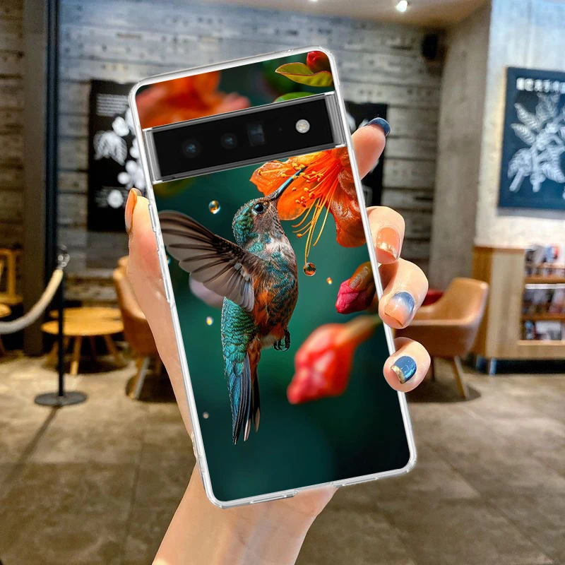 Transparent Soft TPU Hummingbird Phone Case Cover