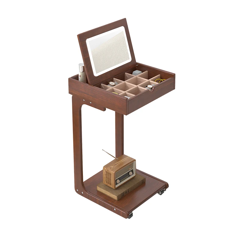 

Solid Wood Portable Dresser Small Flip Extremely Narrow Bedroom Mini Makeup Table