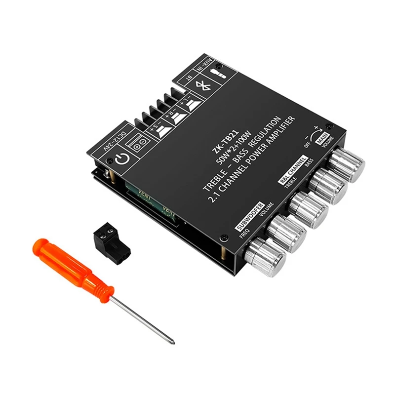 

TPA3116D2, модуль платы усилителя, ZK-TB21 2,1 каналов, Bluetooth, цифровой модуль насыпью, Высокий/низкотоновый модуль сабвуфера, прочный