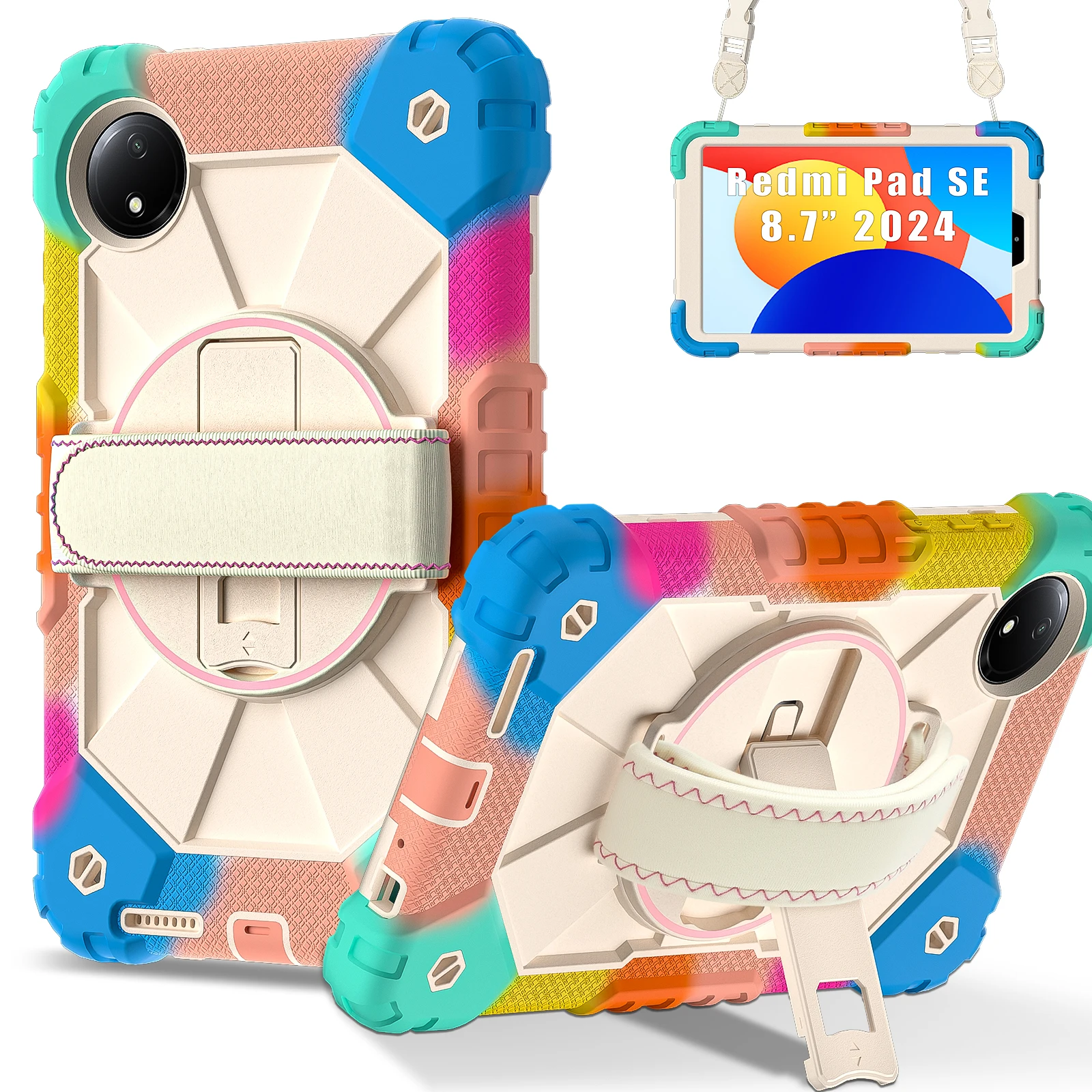 Premium 360 Rotating Shockproof Tablet Case with Stand and Handle