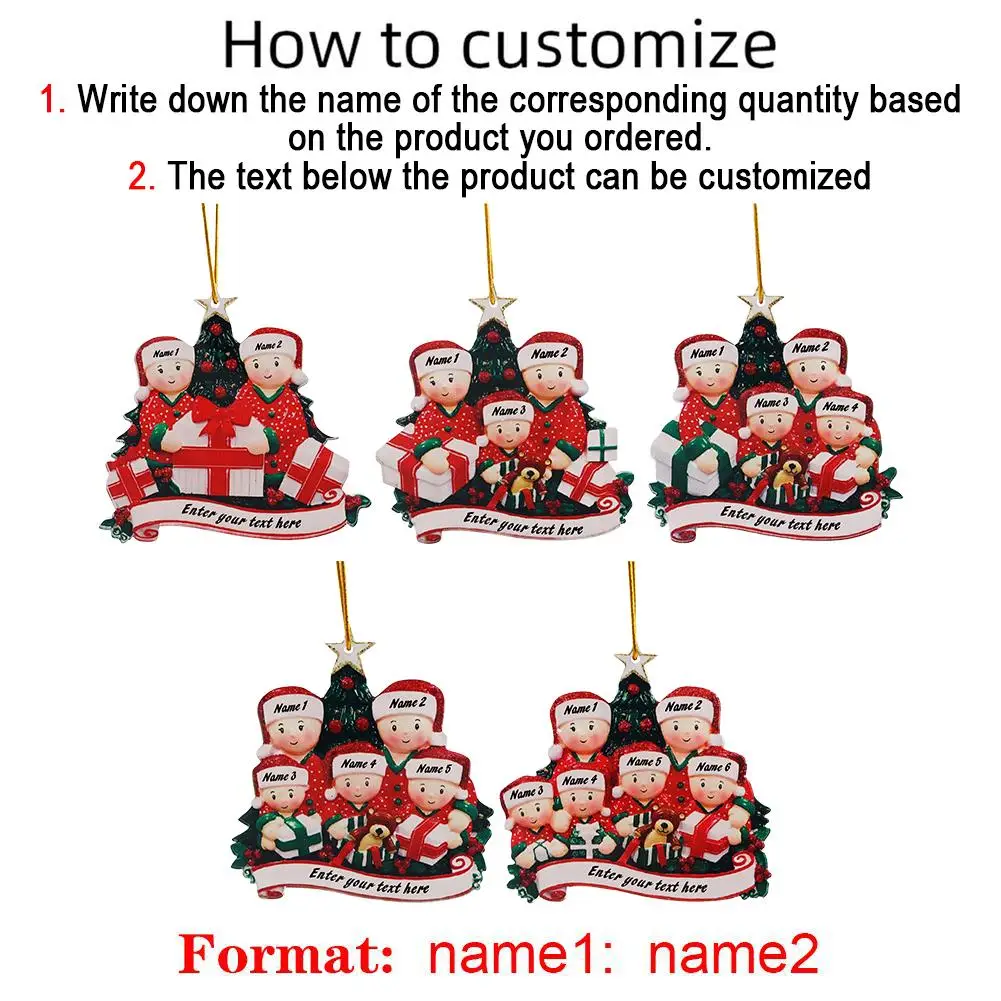 Christmas Decorations Personalised Family of 2-6 Christmas Ornament Peeking Family of 6 Bauble Customised Christmas Xmas Tree Decoration Ornament