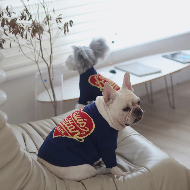 

Design Fashion Dog Clothes Winter Pet Knitwear French Bulldog Schnauzer Small And Medium-Sized Dog Sweater Warm Comfortable