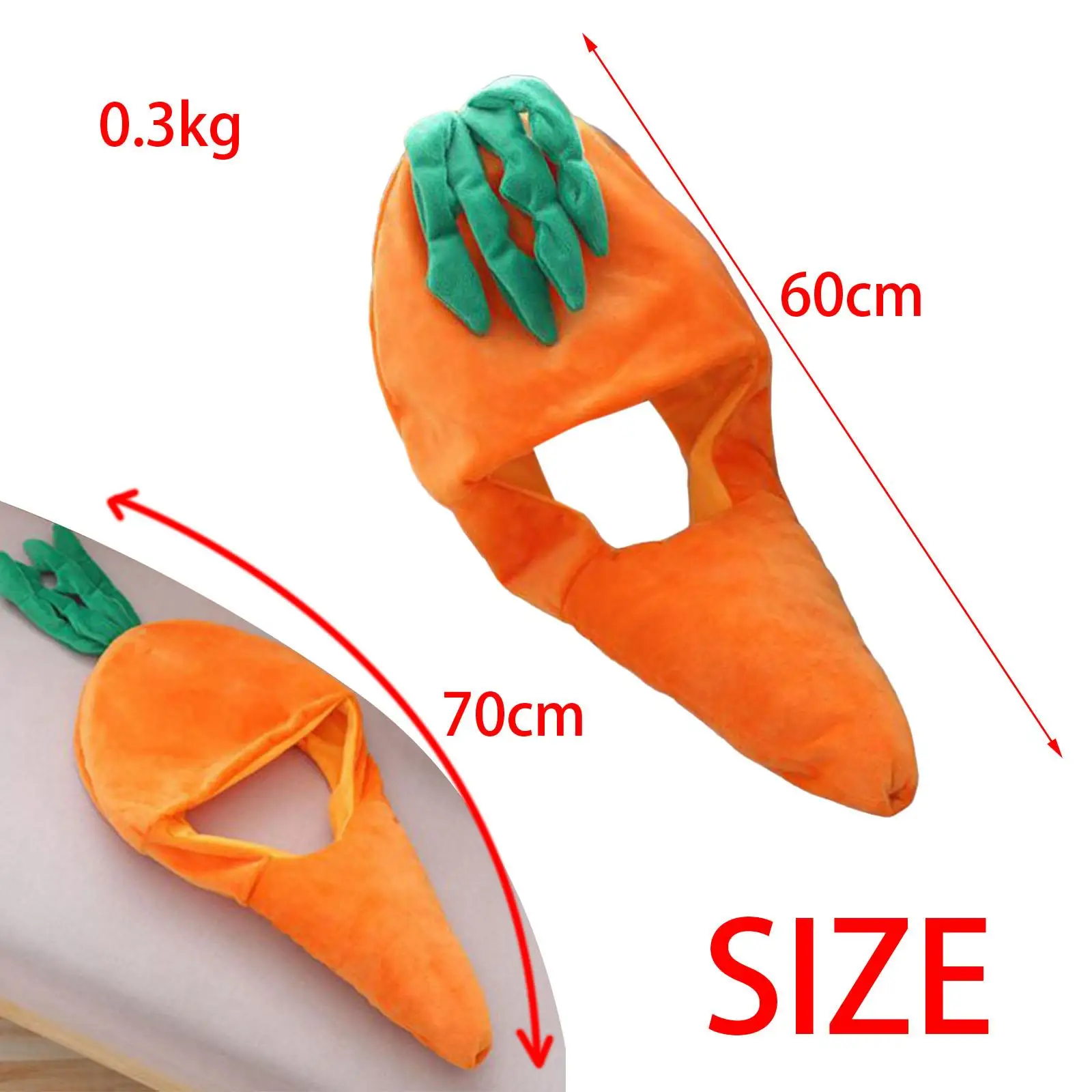 Carrot Plush Hat Stuffed Toy Headgear Headdress for Women Men Adults Kids