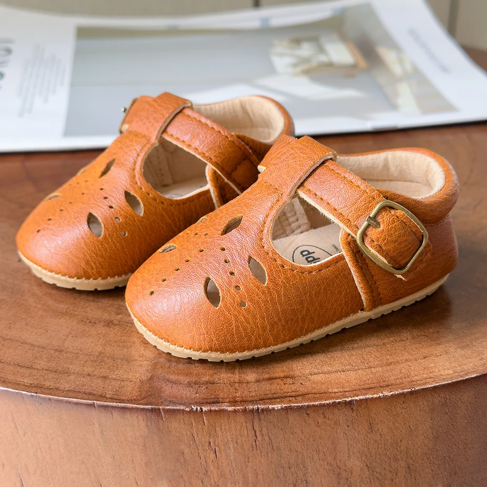 New Baby Shoes Baby Boy Girl Shoes Leather Rubber Sole Anti-slip Toddler First Walkers Infant Crib Newborn Girl Moccasins