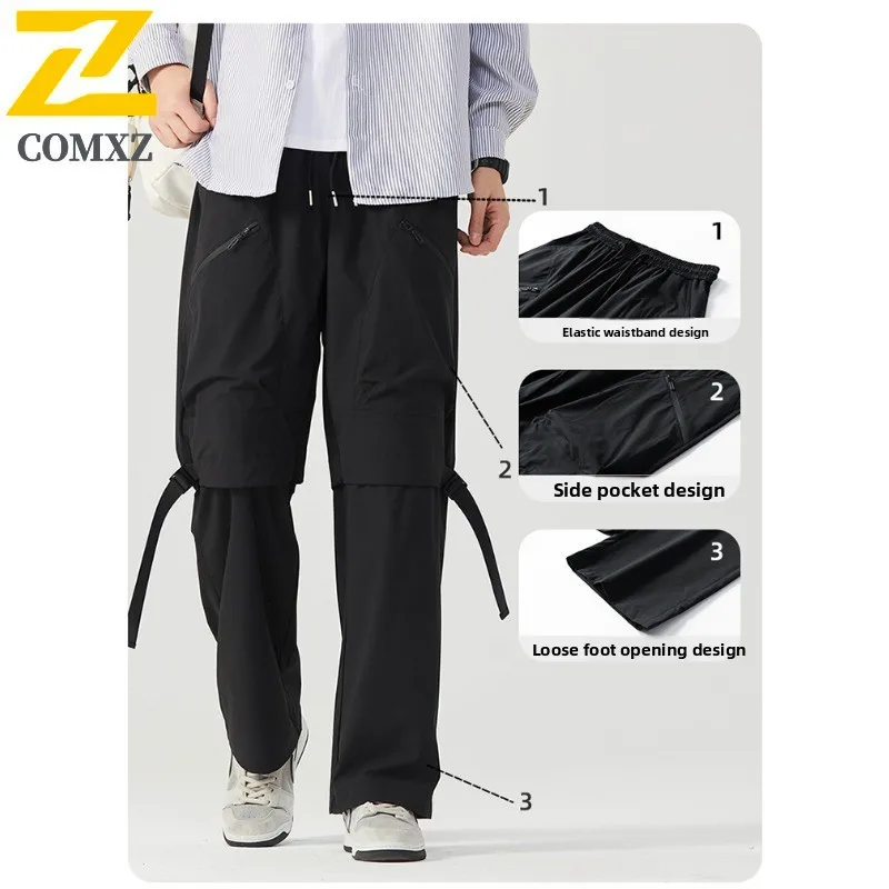 ​Men Anti-Wrinkle Cargo Pants  Autumn Waterproof Outdoor Workwear Windproof Hiking Trousers Casual Loose Fit with Multi-Pockets​