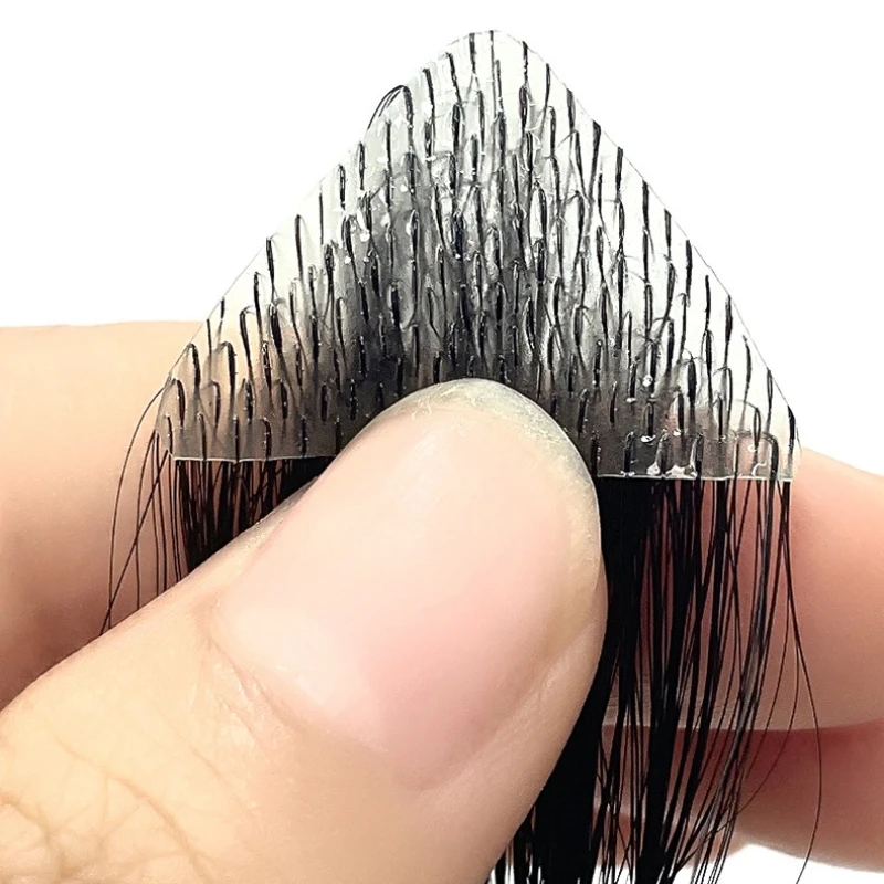 Small Natural Human Hairline Hair Temple Patch Replacement Capillary Prothesis Invisible Alopecia Areata Hairpiece for Women Men human hair wig,human hair toppers