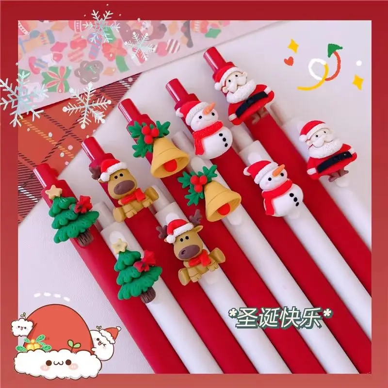 

10/20pcs Christmas Cartoon Series Ballpoint Pen Creative Elk Snowman Decoration Student Writing Stationery Gel Pen Christmasgift