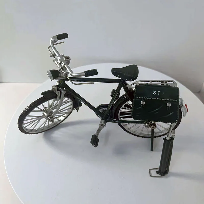 1:10 Bike Toys Model Mini Retro Alloy Bicycle Diecast Mountain Metal With Inflation Pump Simulation Collection Gifts for boys