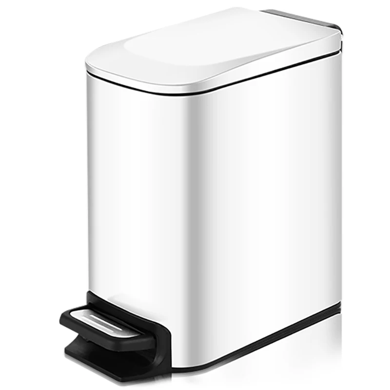 Stainless Steel Pedal Trash Can Rectangular mute Household Trash Bin