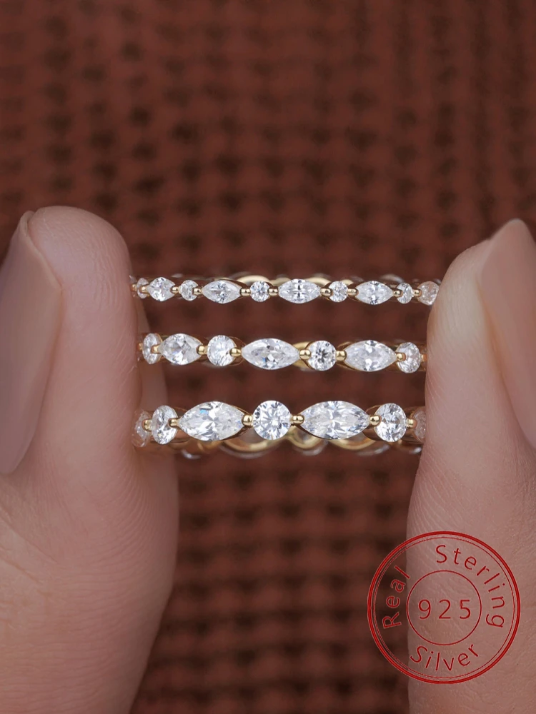 Schlichter Zirkon-Perlenring aus 925er-Sterlingsilber für Damen, Verlobung, Hochzeit, Luxus, modisch, hochwertiger edler Schmuck
