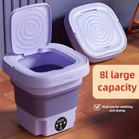 Mini-lave-linge pliable, lave-linge spécial pour chaussettes, lave-linge portable de petite taille pour sous-vêtements et pantalons de bébé 4