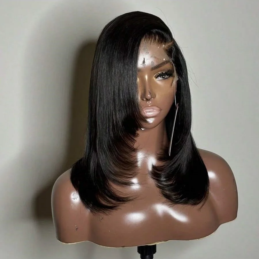 5x5 Lace Closure Wig Pre Plucked With Baby Hair Short Straight Bob Wig 8-18 Inches 13x4 Transparent Lace Frontal Wigs For Women 4