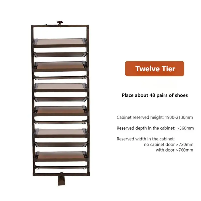 Bedroom Closet Wardrobe Accessories Soft Closing Rotating Shoe Holder Adjustable Height Revolving Shoe Rack Storage Organizer 5