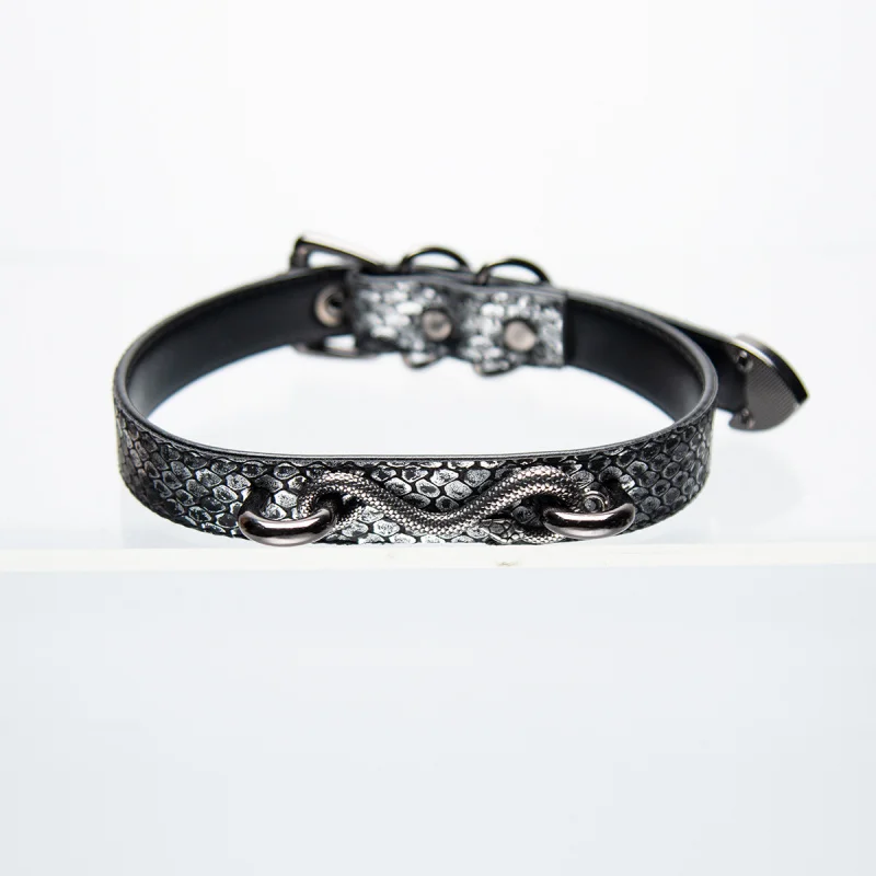 Sexy CollarSMGun Black Snakeskin Pattern Niche Original Snake Accessories Collar Subculture Gothic Hot Product