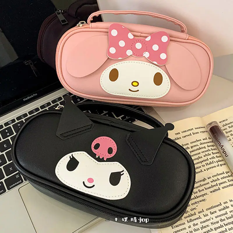 

Kuromi Cute Makeup Bag Sanrio Anime My Melody Portable Travel Bag Cartoon Storage Bag Student Stationery Pencil Case Girls Gifts