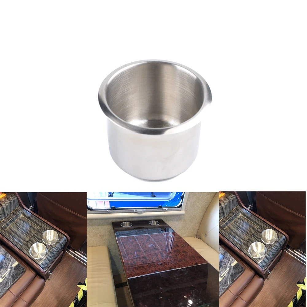 Stainless Steel Cup Holders Car Cup Holder Recessed Boat Drink Holder Water Holders Stands For RV Camper & DIY Practical