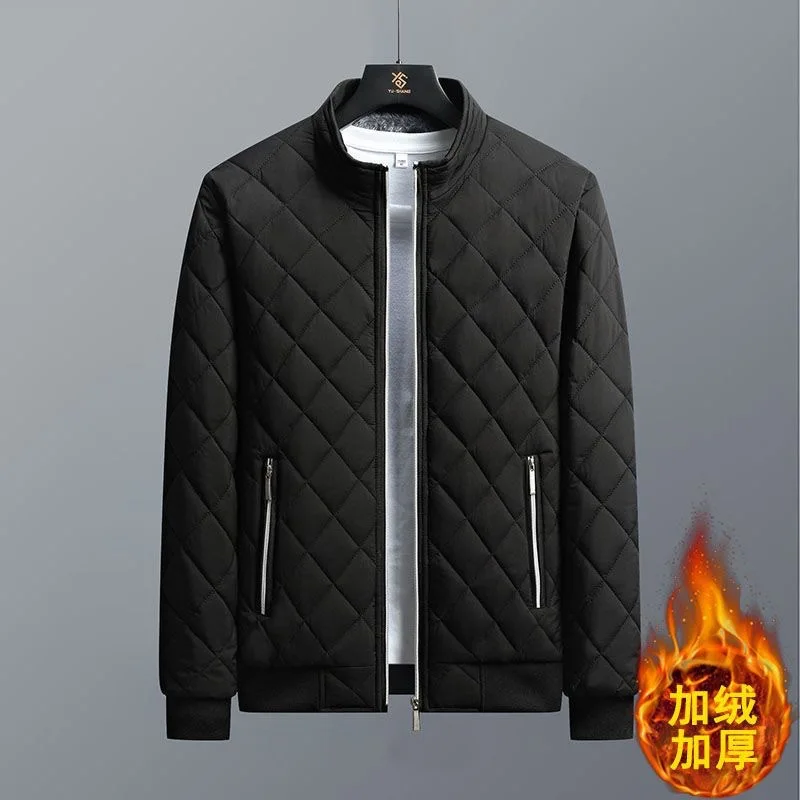2023 Autumn and Winter New Fashion Trend Plus Cashmere Thick Warm Cotton-Padded Jacket Men\'s Casual Loose High-Grade Coat M-5XL