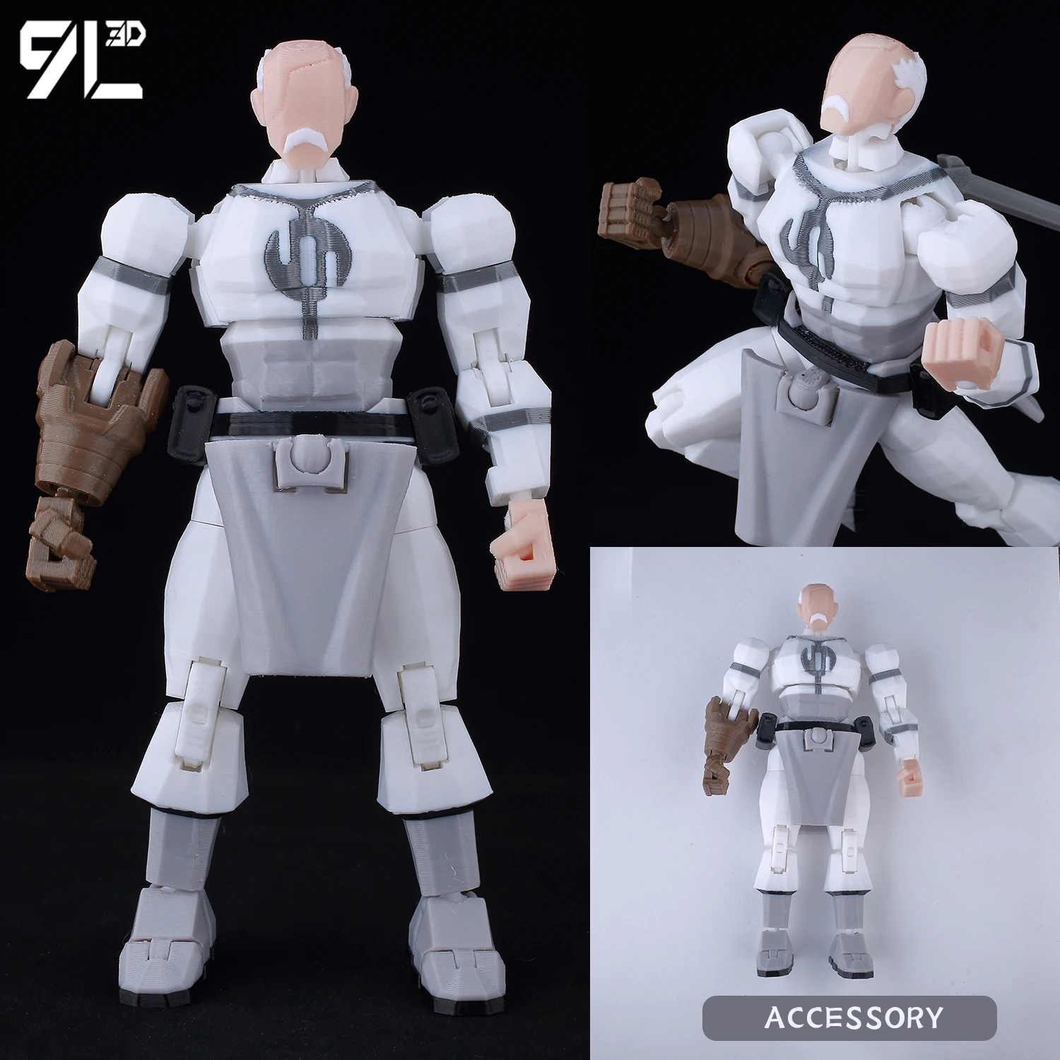 9L3D Multi-Jointed Articulated Action Figure Invincible Hero Black