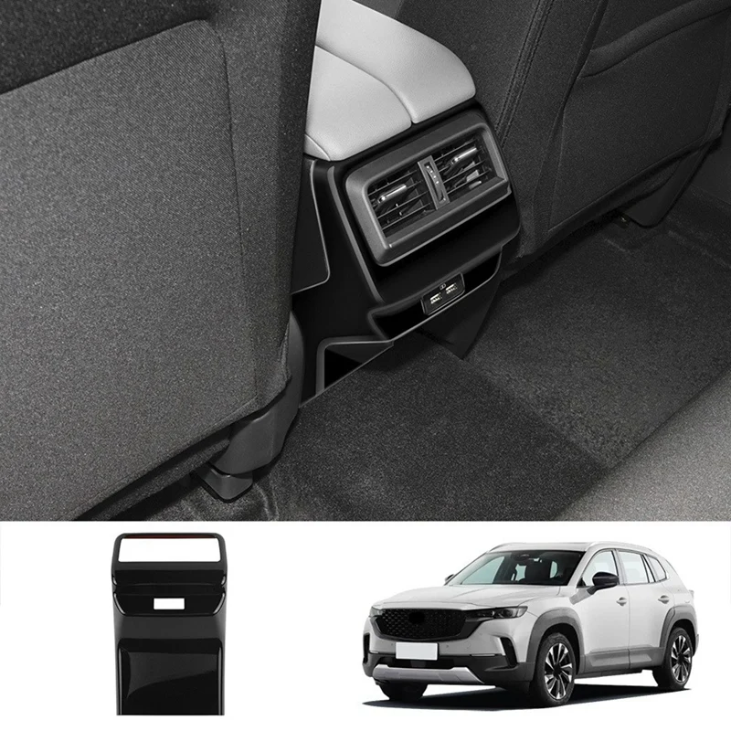 For Mazda CX-50 CX50 2023 US Version Car Gloss Black Rear Air Vent Outlet Frame Cover Trim Sticker Interior Replacement Parts