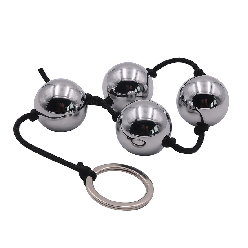 Solid Stainless Steel Anal Bead Metal Vaginal Balls Ass Trainer Butt 