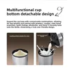 New Stainless Steel Cup Mixer Whey Protein Powder Sports Shaker Water Bottle Detachable Single Layer Outdoor Drink Kettle 5