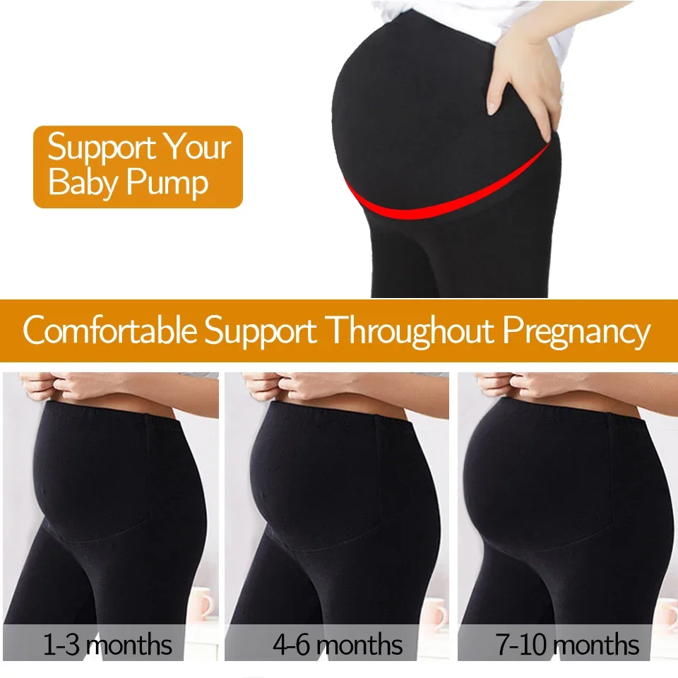 High waist Pregnancy Leggings Skinny Maternity clothes for pregnant women Belly Support Knitted Leggins Body yoga Pants