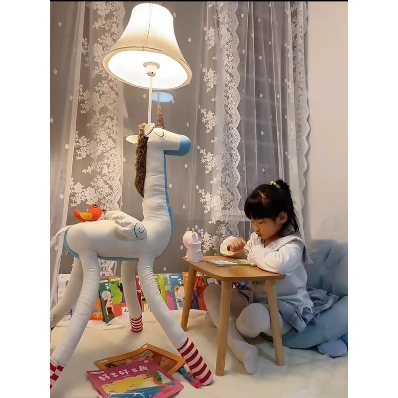 

ins: wind kids room girls girl bedroom living room bedside lamp decorative floor lamp kids cartoon animal table lamp