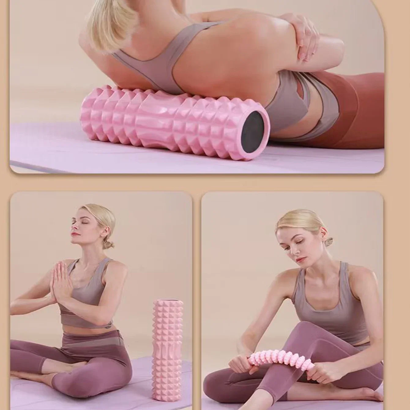 45cm High Density Foam Roller Yoga Column Deep Massage Fitness Equipment Sport EVA Block Muscle Relaxation Pilates Gym Exercises