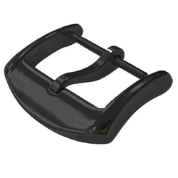 Seiko Watch Band Keeper - Stainless Steel Buckle Ring Loop Holder in Silver and Black - 20mm (Black buckle)