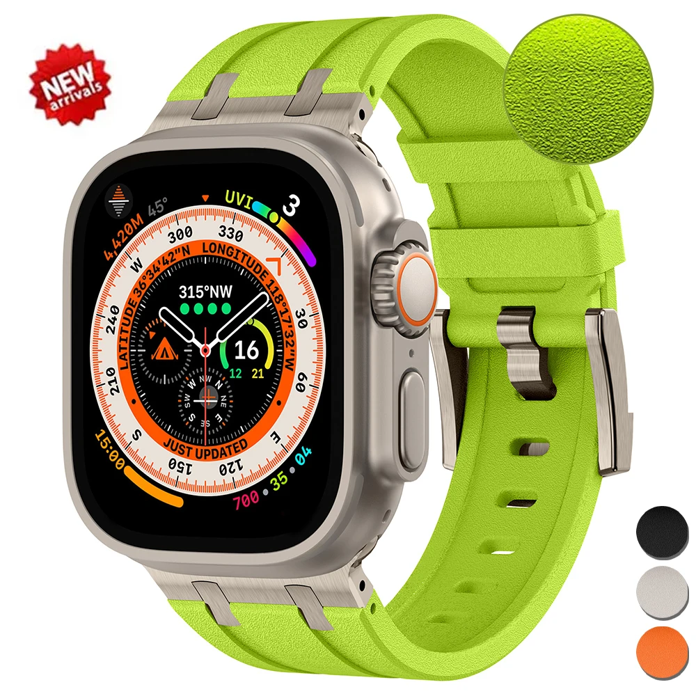 

Ремешок силиконовый для Apple Watch Ultra 2 Band, мягкий браслет для Iwatch Series 7 8 6 Se 9, 49 мм 45 мм 44 мм 42 мм