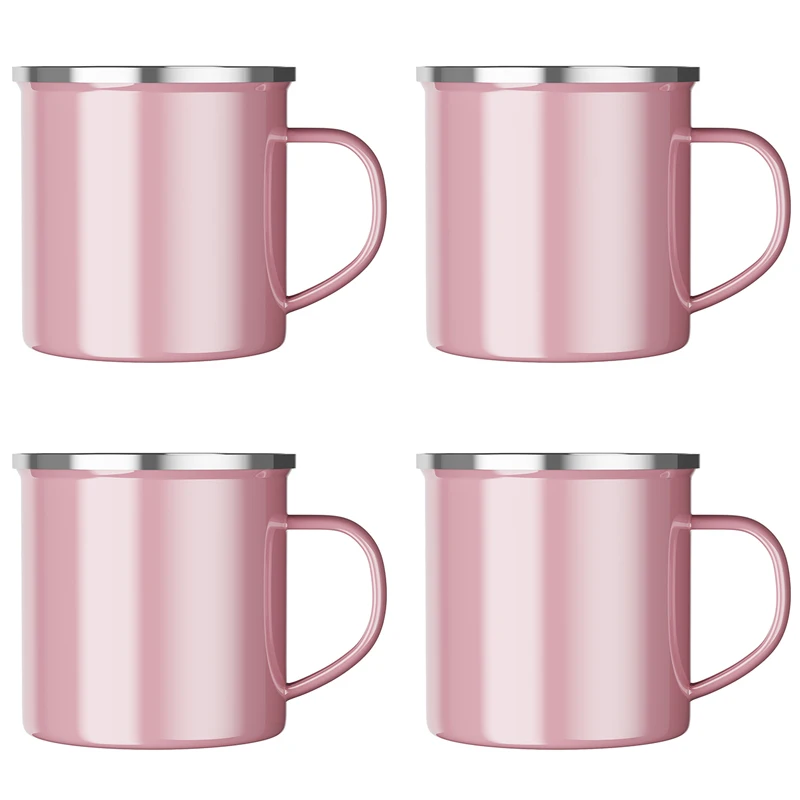1/4/6 Pcs Enamel Camping Mugs Set,380ml Coffee Camp  Small Enamel Tea Cups for Indoor and Outdoor Activities,Easy to Clean 