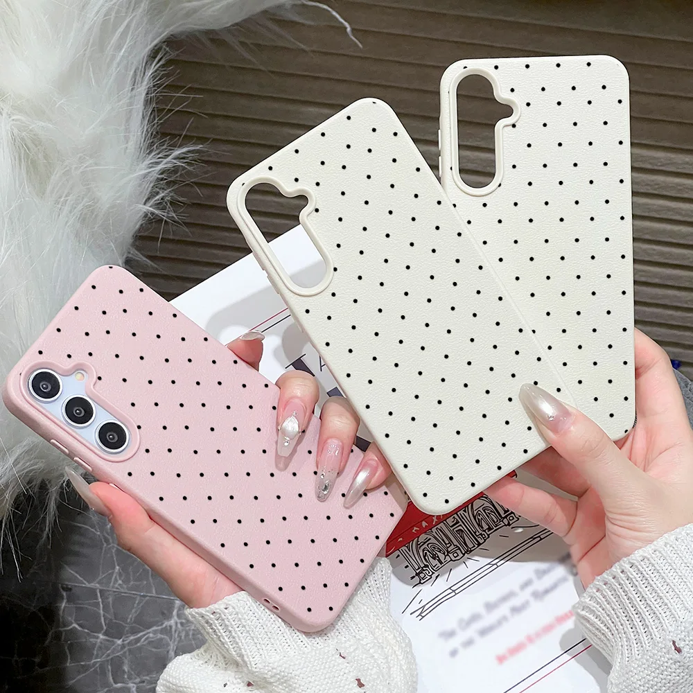 Chic Black Polka Dot Lichee Phone Case - Soft Protective Cover