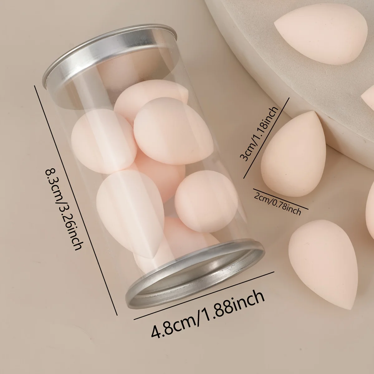 7Pcs Mini Makeup Sponge Set-Egg Shape for Foundation/Concealer/Powder | Travel-Size Wet&Dry Blenders, Hypoallergenic Latex-Free