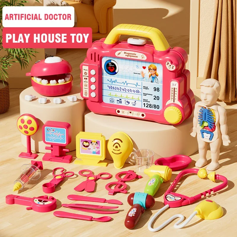 Doctor Play House Toys for Children Electric Medical Kit Simulation Interactive Educational Toys Pretend Play Games Kids Gift