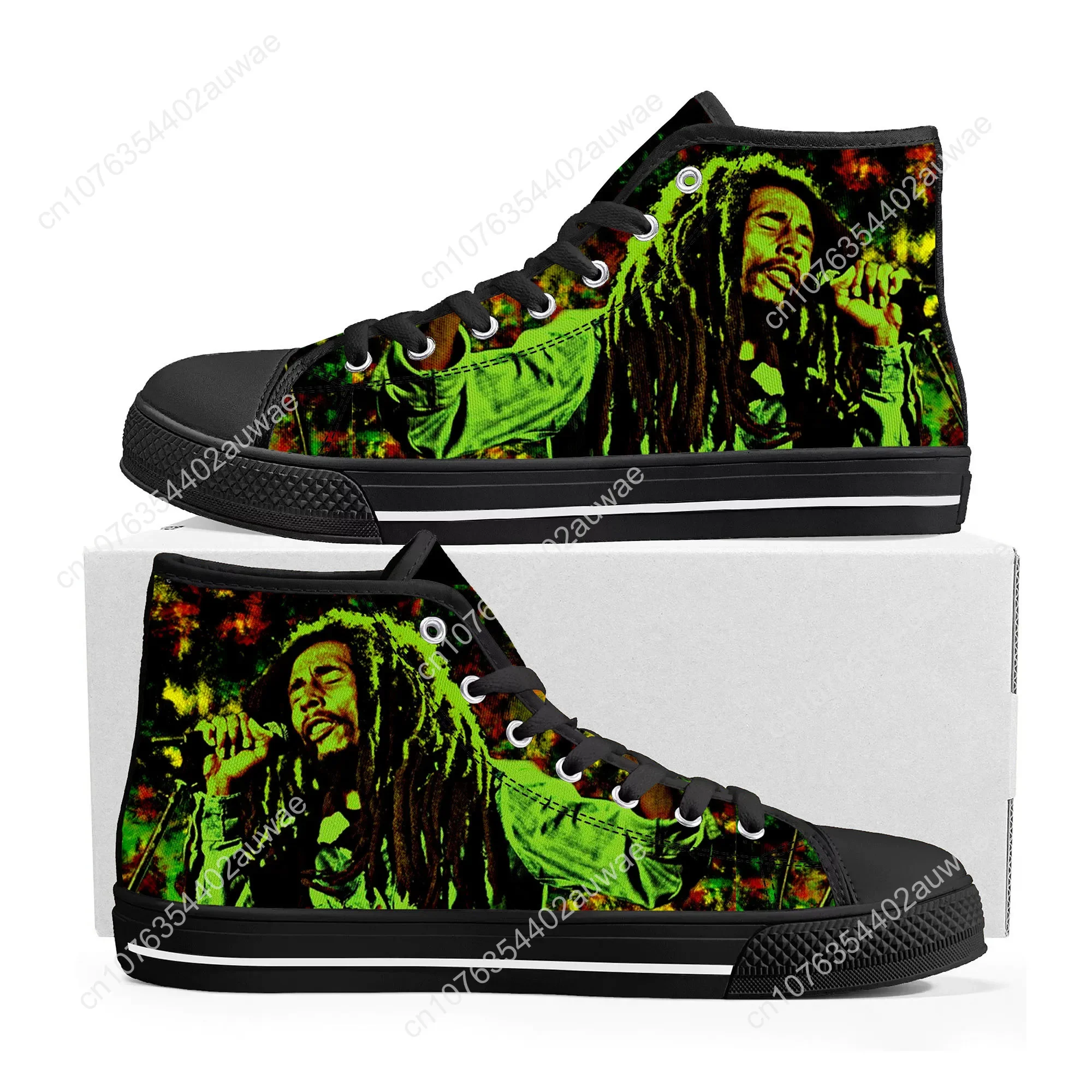 Legend Bob Marley Reggae Rasta High Top High Quality Sneakers Men Women Teenager Canvas Sneaker Casual Couple Shoes Custom Shoes