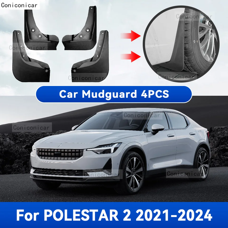 マッドフラップ Polestar 2 2021 2022 2023 カーアクセサリー T9V8 フロントリアフェンダープロテクター車 アルピナ]  アルピナ