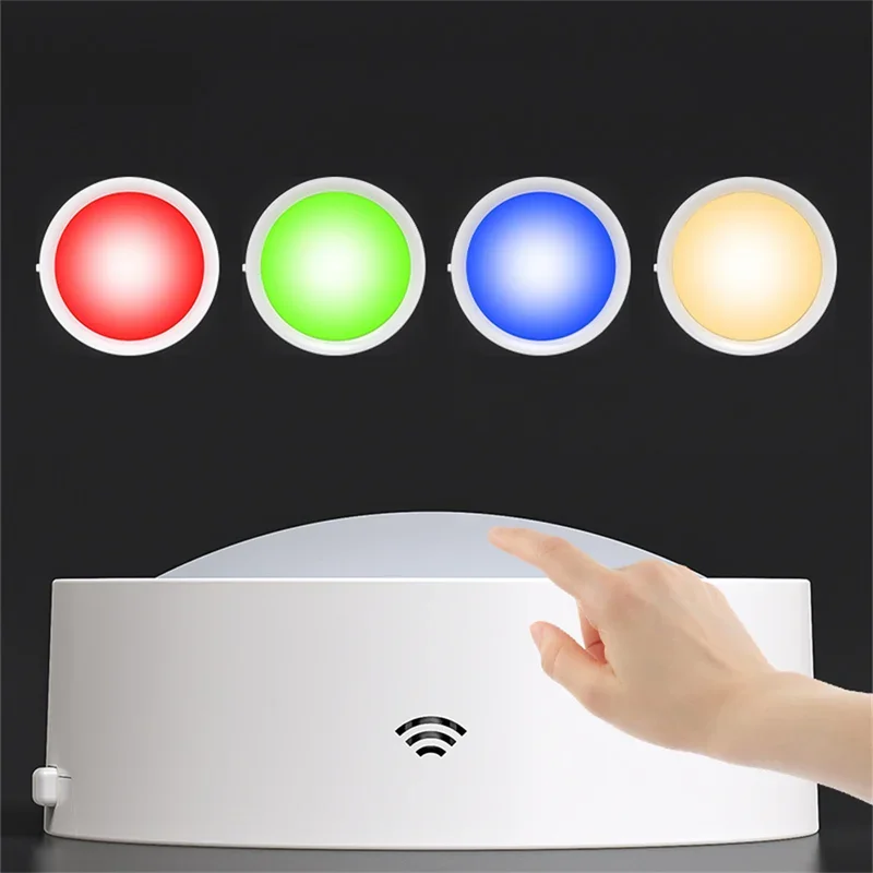 USB Rechargeable Puck Lights Remote Control Wireless Led Under Cabinet Light Color Changeable Dimmable Under Counter Light