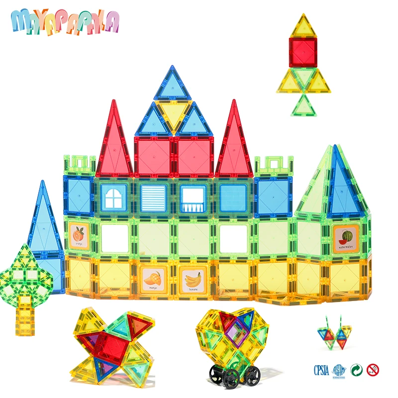 DIY Model Designer Construction Magnetic Building Block Toys Set Magnet Block Tiles Montessori Educational Toys For Kids Gifts magnetic building blocks
