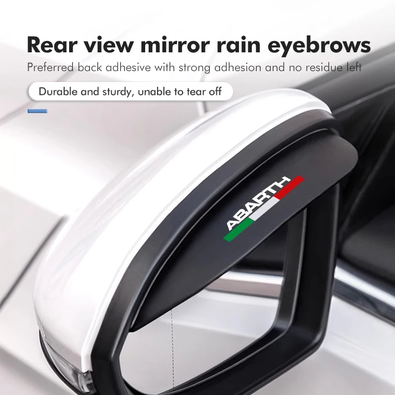 2pcs Carbon Car Rearview Mirror Rain Eyebrow Blocker Sun Visor For Abarth Viaggio Punto 124 125 500 595 695