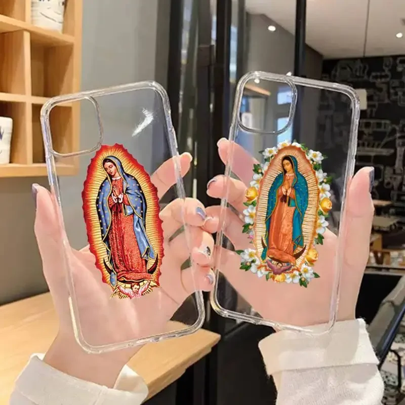 Custodia Per Telefono Virgin De Guadalupe Virgen Mary Per Iphone 11 12 Mini 13 14 Pro Xs Max X 8 7 6 Plus Se Xr Custodia Trasparente
