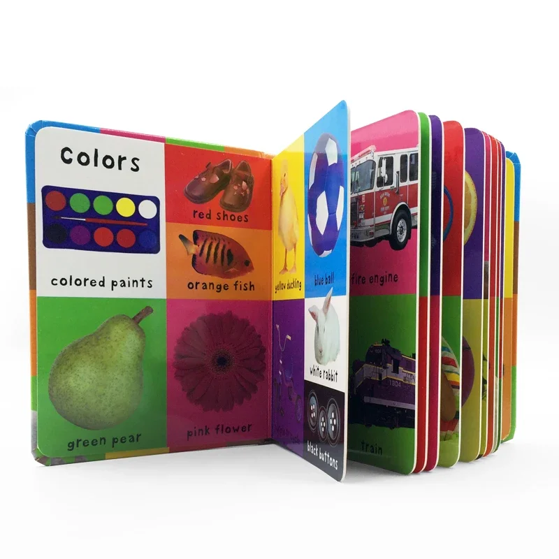 First 100 Animals Words Book for Kids Early Education Hardcover Board Book Baby Learning English Picture Books Montessori Toys 3