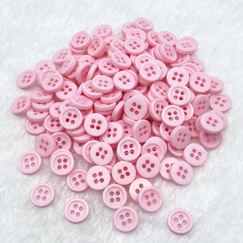 50 pieces 9mm color four-eye button round resin sewn buttons Diy scrapbook color wedding dress decorative sewn accessories